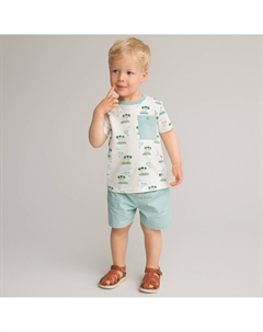 Комплект из 2 вещей футболка шорты бежевый Laredoute