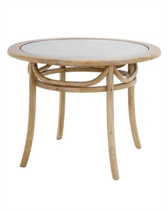 Круглый стол из массива вяза ротанга и стекла на 34 персоны бежевый So'home
