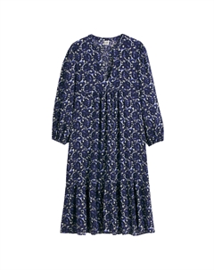 Платье расклешенное с принтом длина миди синий La redoute collections