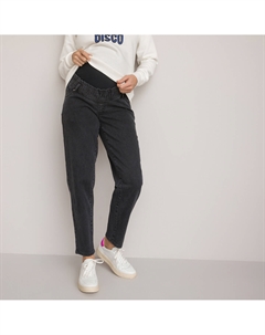 Джинсы мом для периода беременности черный Laredoute