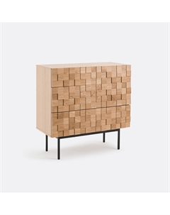 Комод с тремя ящиками из шпона дуба Madria бежевый Laredoute