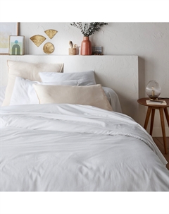 Пододеяльник однотонный из осветленного хлопка Scenario белый La redoute interieurs