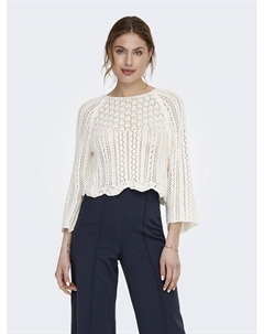 Пуловер с круглым вырезом белый Laredoute