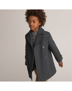 Бушлат из шерстяного драпа серый Laredoute