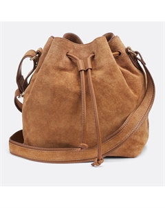 Сумка-ведро из гладкой и натуральной кожи каштановый La redoute collections