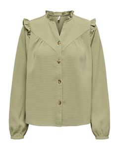 Блузка с воротником-стойкой зеленый Only