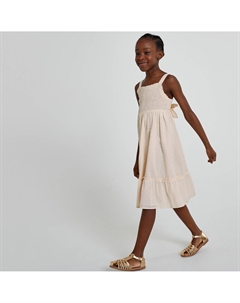 Платье для торжества на бретелях и со сборками бежевый La redoute collections