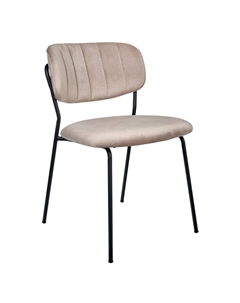 Стул из велюра и стали бежевый So'home