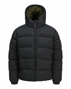 Куртка стеганая с капюшоном черный Jack & jones