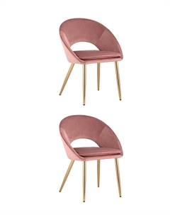 Комплект из двух стульев из мягкого велюра и металла розовый Laredoute