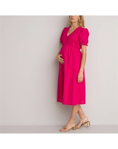 Платье для периода беременности из английской вышивки розовый La redoute collections