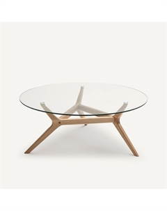 Столик журнальный из дуба 90 см Maricielo бежевый Am.pm.