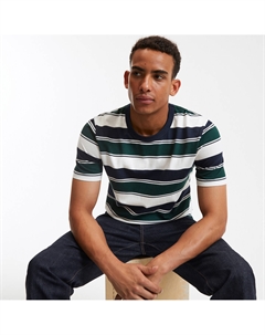 Футболка с круглым вырезом и принтом в полоску зеленый Laredoute