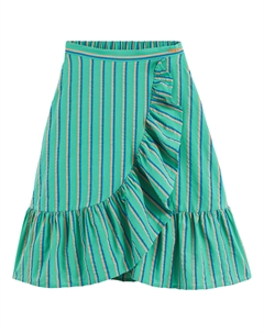 Юбка расклешнная в полоску зеленый Tiny x la redoute