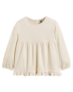 Футболка-блузка с длинными рукавами из оригинального трикотажа джерси бежевый Laredoute