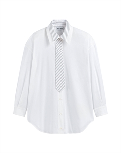 Свободная рубашка с галстуком изготовленная в Европе белый Jeremy currat x la redoute