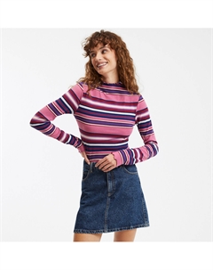 Пуловер с воротником-стойкой и длинными рукавами разноцветный La redoute collections