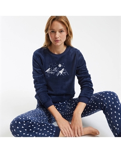 Пижама из флиса с принтом горы синий So'home