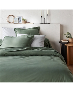 Пододеяльник однотонный из биохлопка Scenario зеленый La redoute interieurs