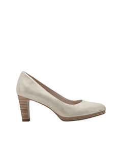 Туфли-лодочки из кожи на каблуке бежевый Laredoute