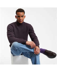 Джемпер с воротником-стойкой фиолетовый Laredoute