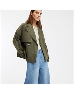 Тренч короткий оверсайз Signature MARCELLIN зеленый La redoute collections