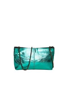 Сумка-клатч из замши Malene зеленый Laredoute