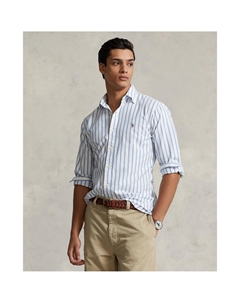 Рубашка из ткани оксфорд приталенная в полоску синий Laredoute