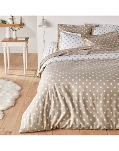 Пододеяльник из фланели с принтом в горошек Clarisse бежевый La redoute interieurs