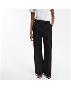 Брюки широкие с защипами из поливискозы черный La redoute collections