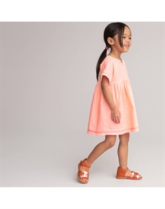 Платье с короткими рукавами и вышивкой розовый La redoute collections