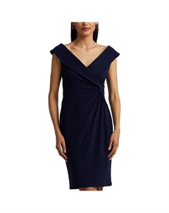 Платье коктейльное короткое без рукавов LEONIDAS синий Lauren ralph lauren