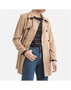Тренчкот с застежкой на пуговицы и поясом бежевый Only