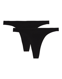 Комплект из 2 стрингов из микрофибры Invisible черный La redoute collections