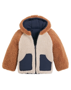 Куртка стеганая утепленная с капюшоном двухсторонняя синий Laredoute