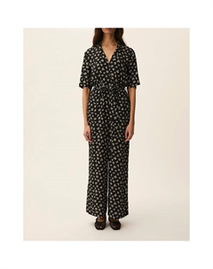 Брючный комбинезон с цветочным принтом ROMILIA черный Laredoute