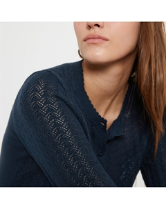 Кардиган из ажурного трикотажа синий Laredoute