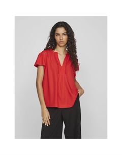 Блузка с короткими рукавами и V-образным вырезом красный Vila
