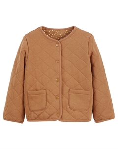 Свитшот на кнопках двухсторонний из стеганого мольтона каштановый La redoute collections