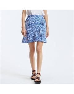 Юбка короткая с запахом синий Only