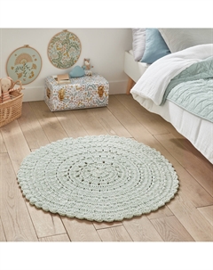 Ковер круглый связанный крючком Wiku зеленый Laredoute