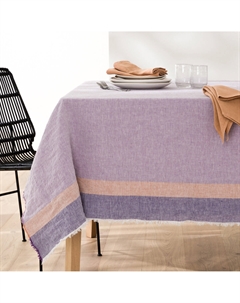 Скатерть из осветленного льна с окрашенными нитями Valparaiso фиолетовый La redoute interieurs