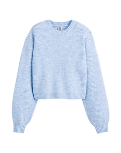 Пуловер с круглым вырезом из тонкого трикотажа синий La redoute collections