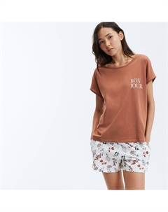 Пижама с шортами из трикотажа из хлопкового джерси разноцветный Laredoute