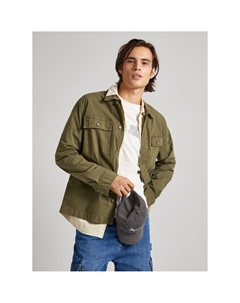 Рубашка-ковбойка из поплина с карманами и застежкой на пуговицы зеленый Pepe jeans