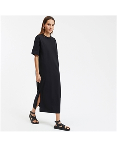 Платье длинное из джерси с пуговицами на плече черный La redoute collections