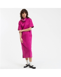 Платье длинное из джерси с пуговицами на плече розовый La redoute collections