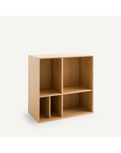 Маленький книжный шкафэтажерка шпонированная дубом Mikube бежевый Am.pm.