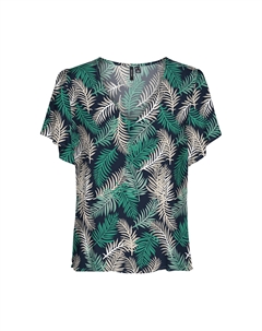 Блузка с короткими рукавами и принтом синий Vero moda