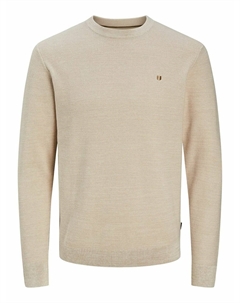 Пуловер 100 хлопка с круглым вырезом бежевый Laredoute